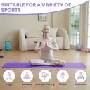 Miss Lulu Good Nite Yoga Mat Exercise Mats Workout Pilates Fitness Mat for Women Men Non-Slip Thick 10mm High Density Gymnastics Mats with Carry Strap Tpe 183 x 61 x 1cm (Green/Black) Purple 183*61*1cm image 6