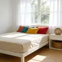 Yard Fitted Sheet Hebden Stripe 100% Cotton Natural Single image 2