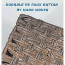 KEVAHOME Lot de 2 paniers à déchets en polypropylène aspect rotin - marron foncé - 10 x 10 x 11 pouces H image 9