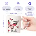 Alphynix 1pc 11oz White Mug with "A Beautiful Day" Quote and Butterfly Design, Perfect Best Friend Gift for Birthday or Friendship Day image 7