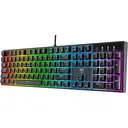 ET 100 % kabelgebundene mechanische Gaming-Tastatur, US-Layout, Blue Switch, USB-kabelgebundene Tastatur, 20 Modi für RGB-Hintergrundbeleuchtung, 104 Tasten in voller Größe, Clicky-Tastaturen, Anti-Ghosting/spritzwassergeschützte Regenbogen-LED-Tastaturen für PC (Schwarz) image 1