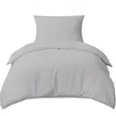 LeBonsoir Light Gray Duvet Cover Set，135x200cm/50x75cmx1 Soft Double Brushed Bedding Set， with Zip， 2 Pieces， Includes 1 Duvet Cover & 1 Pillowcase， NO Comforter image 1
