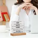【3 € de réduction dès 10 €】Alphynix 1 pièce Plaque de reconnaissance à triple rôle, « BOSS MENTOR & LEADER LIKE YOU » Support d'affichage en acrylique avec base en bois, Cadeau parfait pour la retraite ou la promotion d'un manager image 5