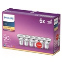 Philips Light Bulb LED Spotlight Pin Base GU10 Warm White 50W Non-Dimmable 6pcs image 0