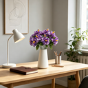 Yuejia Lot de 3 bouquets de fleurs artificielles en soie hibiscus tropical violet - 45 cm image 4