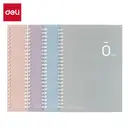 Deli 0 Series Lot de 4 carnets à spirale A5, papier ligné 70g/m² - 80 feuilles / 160 pages image 1