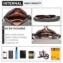 Kono Canvas Messenger Bag for Men, Expandable Crossbody Shoulder Bag Fits 14 Inch Laptop for Work Travel School Grey image 2