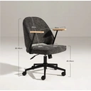 CLIPOP Home Office Chair Fabric, Ergonomic Computer Desk Chair, Swivel Chairs with Arms and Wheels, Padded Cushion Seat & Back Support for Study, Work Modern 0700 deep grey single 61*63.5*95 cm image 2