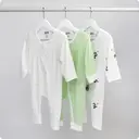 Mama Bamboo Babygrow 3-6 Months White Bamboo Print image 4