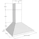 CDA ECH73SS 70cm Chimney Cooker Hood - Stainless Steel - D Rated image 2