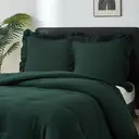 Meeallhome  Comforter Set  Vintage Ruffle Bed Set 230*220cm/50*75cm*2  dark green image 5
