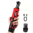 EAFC 12V 45NM Electric Ratchet Wrench 3/8 GJ04 Corner Detail Space Wrench Rechargeable Battery 7500mah(2500mAh*3) Tools for Motorcycle Home Mahine image 6