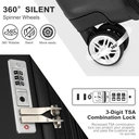 Kono 20 Inch Cabin Suitcase | Lightweight Hard Shell Luggage | TSA Lock | Dual Spinner Wheels | Small Hand Luggage for Travel & Business (Black,55x35x22cm) image 2