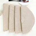 6 pieces, round 38cm woven placemats with outer ring three-strand placemat  Milk coffee, anti-slip polyester Nordic placemats, suitable for home, kitchen, and dining table use, perfect for holiday parties, birthdays, weddings, and dinners image 8