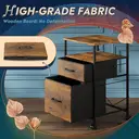 DEVAISE 2 Drawer Mobile File Cabinet, Filing Cabinet with Open Storage Shelf, Fabric Vertical Under Desk Drawers fit A4 or Letter Size, Rustic Brown image 5