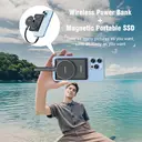 DigiEra Magnetic Wireless Power Bank 5000mAh, 20W Fast Charging Portable Charger with MagSafe Compatibility, Magnetic Portable SSD Mode, USB-C Input/Output, Compact Backup Battery for iPhone image 2