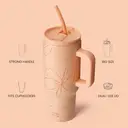 Bottle Bottle 40 oz Stainless Steel Vacuum Tumbler with Handle and Straw, Yellowflower image 1