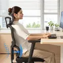 SIHOO M56C Ergonomic Office Chair - Adjustable Desk Chair with 3D Dynamic Lumbar Support, Breathable Mesh Back, Adjustable Headrest and PU Armrests for Home Office - (Black) image 5
