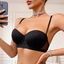 SEZZGU Women's Bra with Underwire - Comfortable Gathering Bra Black 75B image 2