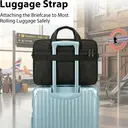 Laptop Bag 17 Inch， Briefcase Men Large Work Bag Office Business Notebook Bag Waterproof Laptop Bag for Work Travel Gifts for Men， Black， New Year Sale ， Top gift picks image 4