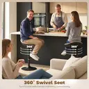 HOMCOM Bar Stools Set of 2, Wood Effect PU Leather Breakfast Barstools with Saddle Seat, Height Adjustable Swivel Kitchen Chairs with Footrest for Dining Room Island Counter Pub, Oak image 6