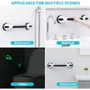 TAILI Shower Grab Bar Glow in The Dark, 2 Pack 16.8 in Grab Bars for Bathtubs and Showers, Shower Handle Shower Rail for Seniors and Elderly,Bathroom Safety Grip Removable No Drilling Waterproof Black image 7