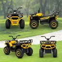 AIYAPLAY 12V Kids Electric Ride on ATV, Battery Powered Quad Bike with 4 Suspension Wheels, Forward Reverse Function Yellow image 2