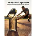 Authorized EASTMAN TRITAN Material 2L Water Bottle with Straw and Handle, BPA-Free Leakproof Large Capacity Sports Bottle with Sling for Gym, Work and Outdoor Use White image 9