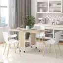 HOMCOM Dining Table Foldable Portable Oak Effect/White image 4