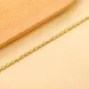 18K Gold Plated Wheat Bead Chain Bracelet, 3.2mm x 5mm Stainless Steel Oval Bead Link Jewelry (17+5cm) image 2