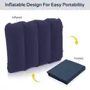 Milestone Inflatable Pillow Flocked Blue 26x53cm image 2