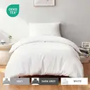LeBonsoir White Duvet Cover Set，135x200cm/50x75cmx1 Soft Double Brushed Bedding Set， with Zip， 2 Pieces， Includes 1 Duvet Cover & 1 Pillowcase， NO Comforter image 0
