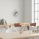 Robotime ROKR Justice Guard Rubber Band Gun Model Kit Wooden 3D Puzzle Toys 72 x 5.5 x 22cm 1PC,Home decoration, bookshelf decoration,Craft Gifts for Adults and Teens,Educational toys image 4