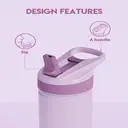 POWCAN by Meoky 18oz Single Spout Straw Sports Bottle -Purple image 2