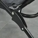 Outsunny Bain de soleil pliable transat inclinable 6 positions grand confort avec matelas + accoudoirs acier polyester gris image 7