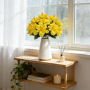 Yuejia Lot de 3 bouquets de fleurs artificielles en soie hibiscus tropical jaune - 45 cm image 2