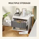 HOMCOM Bedside Table with Drawer, Modern Bedside Cabinet with Open Compartment and Handle, Bedside Drawers for Bedroom, Living Room, White image 3