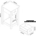 Galano Lilly Bedside Table - Slim Side Table with Drawer, Bedroom Furniture Organizer and Storage Cabinet for Hallway or Entryway – Ivory with Beaufort Oak image 2