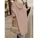 Women's Long Cardigans Cable Knitted Open Front Oversized Hooded Outerwear Sweater Coat (apricot, S) image 2
