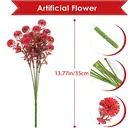 Yuejia  4Pcs 13.77in/35cmArtificial Billy Ball Flower Man Fake Plants Living Room Decoration Ornaments Desktop Fake Flowers(red) image 8
