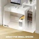 HOMCOM Desk with Storage, Computer Desk with 3 Open Shelves and Drawer, Workstation, Computer Table for Home Office, Living Room, 100 x 40 x 90 cm, White image 8