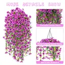 4Pcs 28.7in/72.8cm
Artificial Hanging Flowers for Outdoors Fake Plants Decoration,Faux Silk Colorful Daisy Eucalyptus Realistic for Outside Home Planter Porch Patio Yard Decor(purple) image 7
