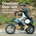 URLIFE VTT électrique pliable, Vélo électrique 20 pouces 4,0 pneus larges, Batterie amovible 48 V 13 Ah, Longue autonomie 80-100 km, Double suspension, 7 vitesses, Adulte, LED, Écran numérique Noir image 7