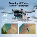DJI Mini 4K, Drone with Camera 4K Professional, Under 249g, 3-Axis Gimbal Stabilization, 10km Video Transmission, Auto Return, Wind Resistance, 31-min Max Flight time, Intelligent Flight image 1