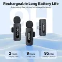 BOYA BY-V20 V2.0 USB-C Wireless Microphone for iPhone 16/17, Android with One-Click to Noise Cancellation, 9h Battery Life (2 TX+1 RX) image 5