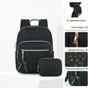 Backpack Women Small， Elegant School Backpack Wallet Set 2 in 1 Waterproof City Backpack Casual Daypack with USB Charging Port Modern Handbag Backpack Bag for Travel Work Black， New Year Sale ， Top gift picks image 2