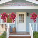 Yuejia 2Pcs 23.6in/60cmArtificial Fake Hanging Plants Flowers for Spring Decoration Outdoor Wedding Vine Plant Hibiscus Flowers Long Trailing Vines Realistic Plants for Front Door Porch image 5