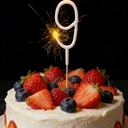 Morrisons Cake Candle Sparkler Number 9 Silver image 2