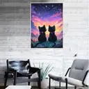 Kit de Peinture Diamant 5D JU7CER - Chat Ciel Étoilé pour Adultes | Set de Peinture DIY | Décoration Murale Maison 30×40cm (12×16 pouces) image 3