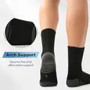 BAMBOO COOL Men's Crew Socks Athletic Running Sports Socks, Cushioned Moisture Wicking, Breathable Arch Support XL (6 Pack) image 1